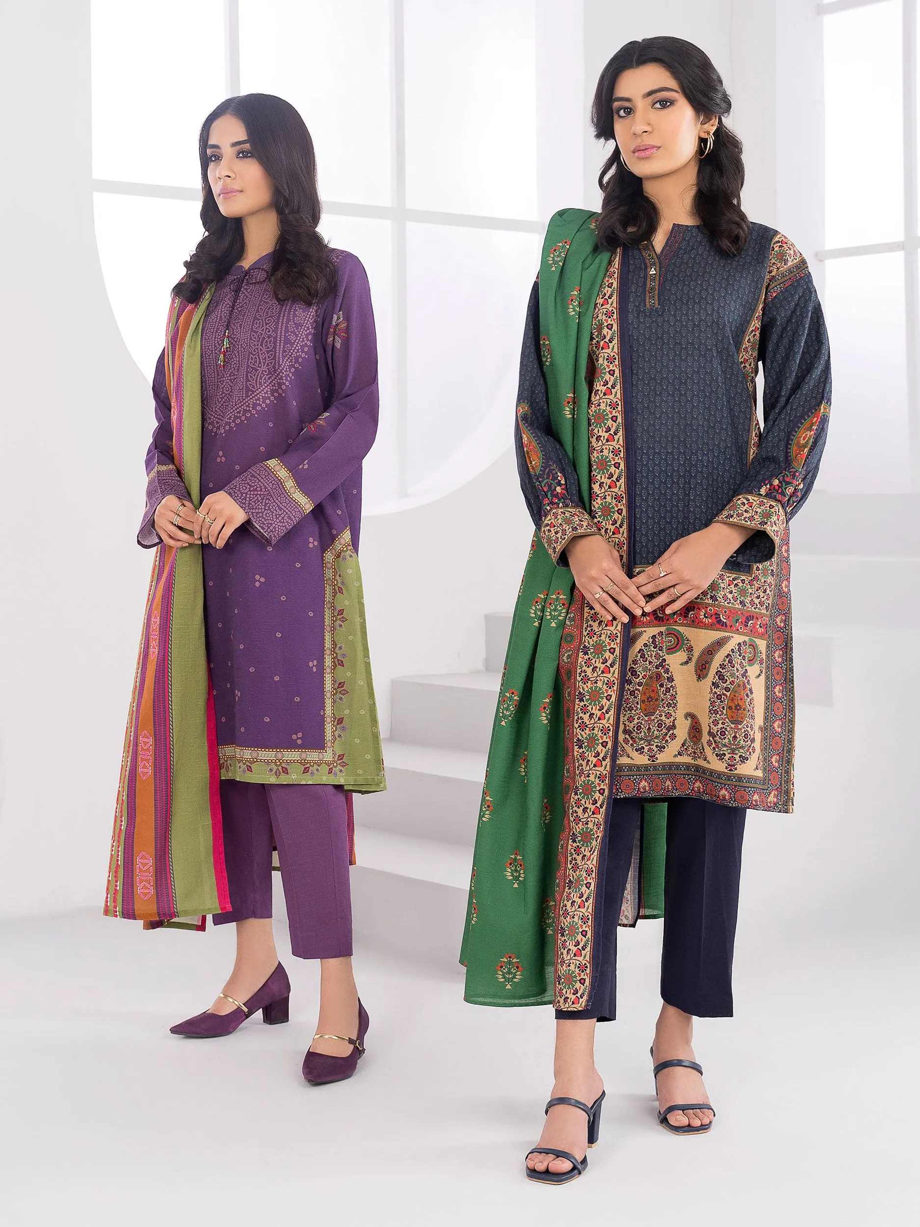 2 Piece Khaddar Suit-Printed (Unstitched)