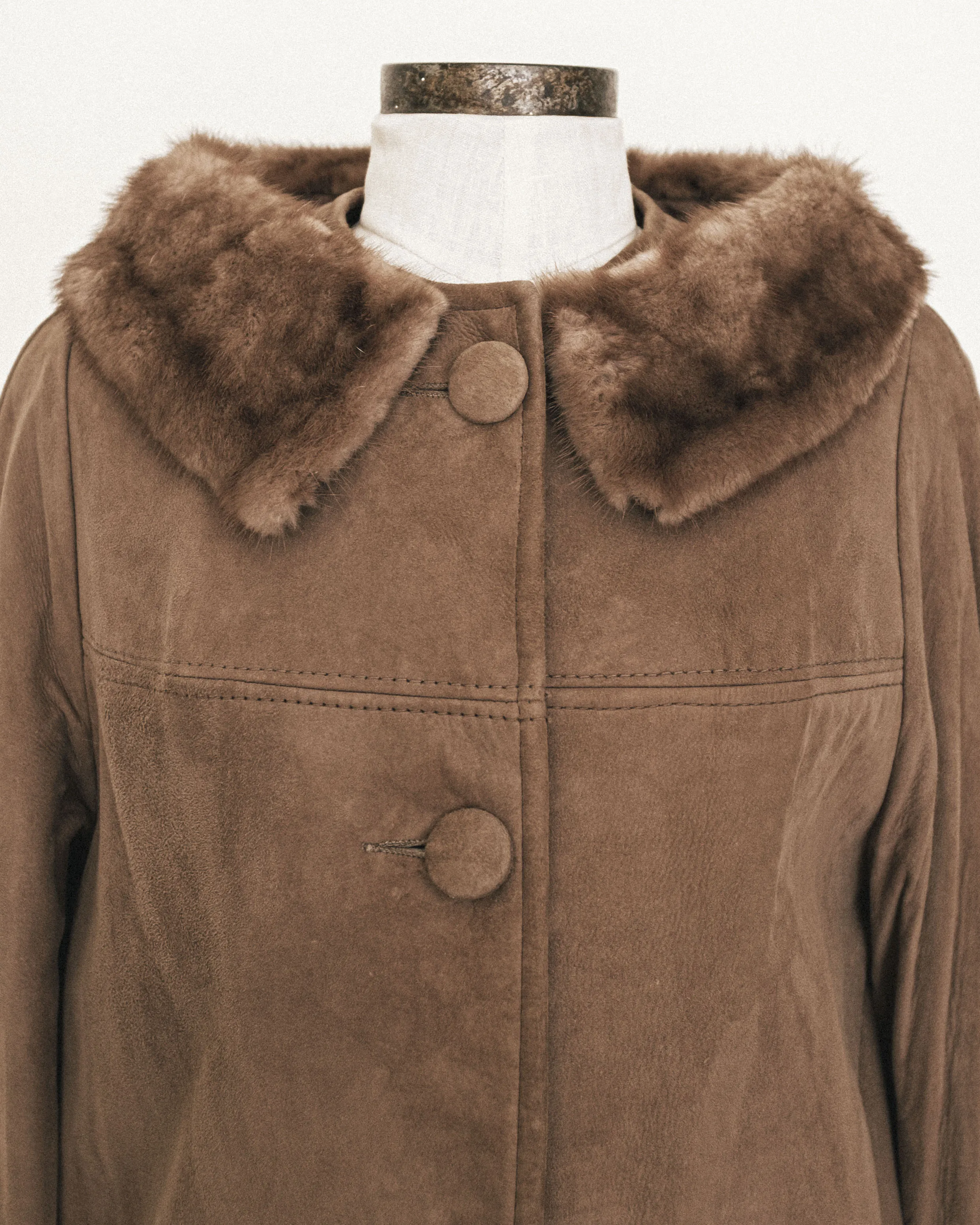 60's Cocoa Leather Coat