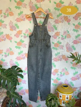 90's Dark Grey Denim Overall