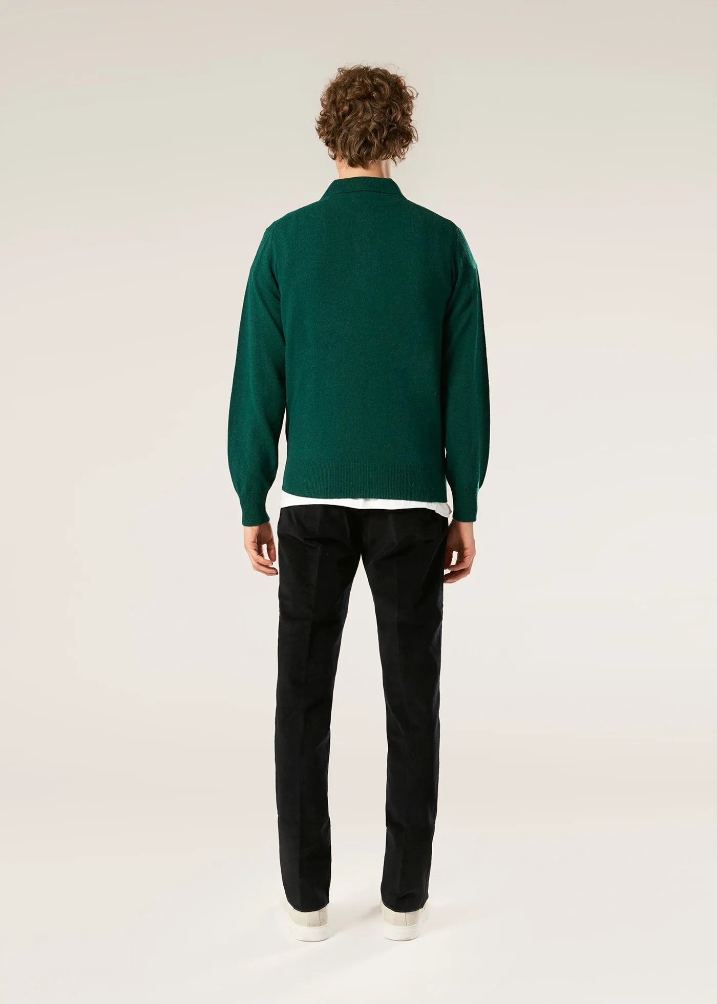 AARIC GREEN WOOL POLO SHIRT