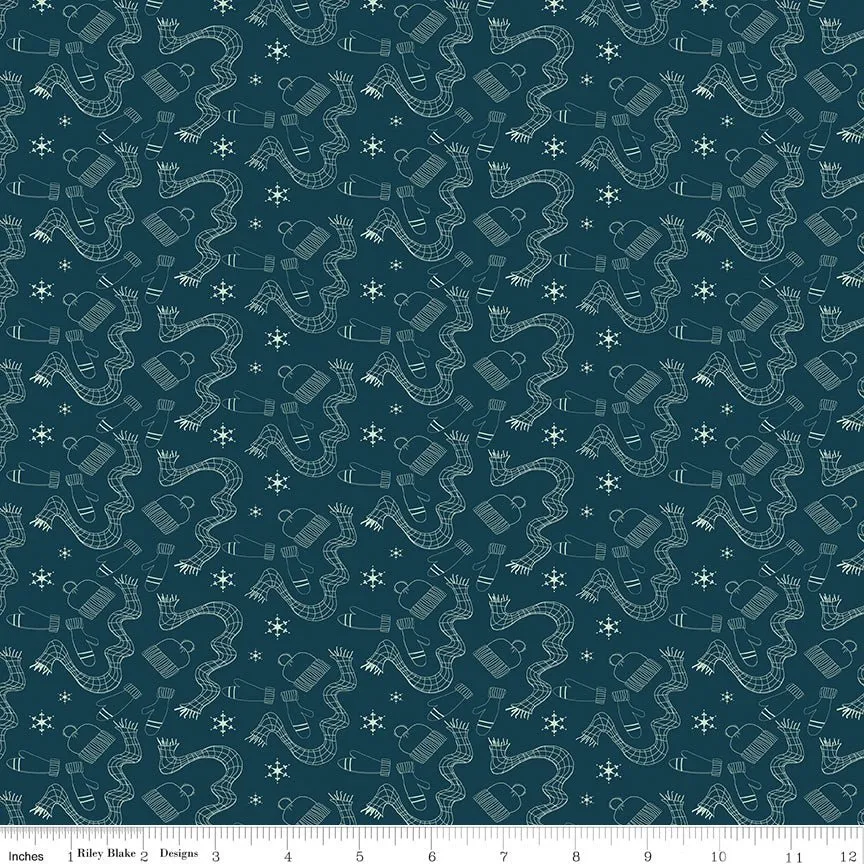 Arrival of Winter Gear Navy Yardage by Sandy Gervais | Riley Blake Designs