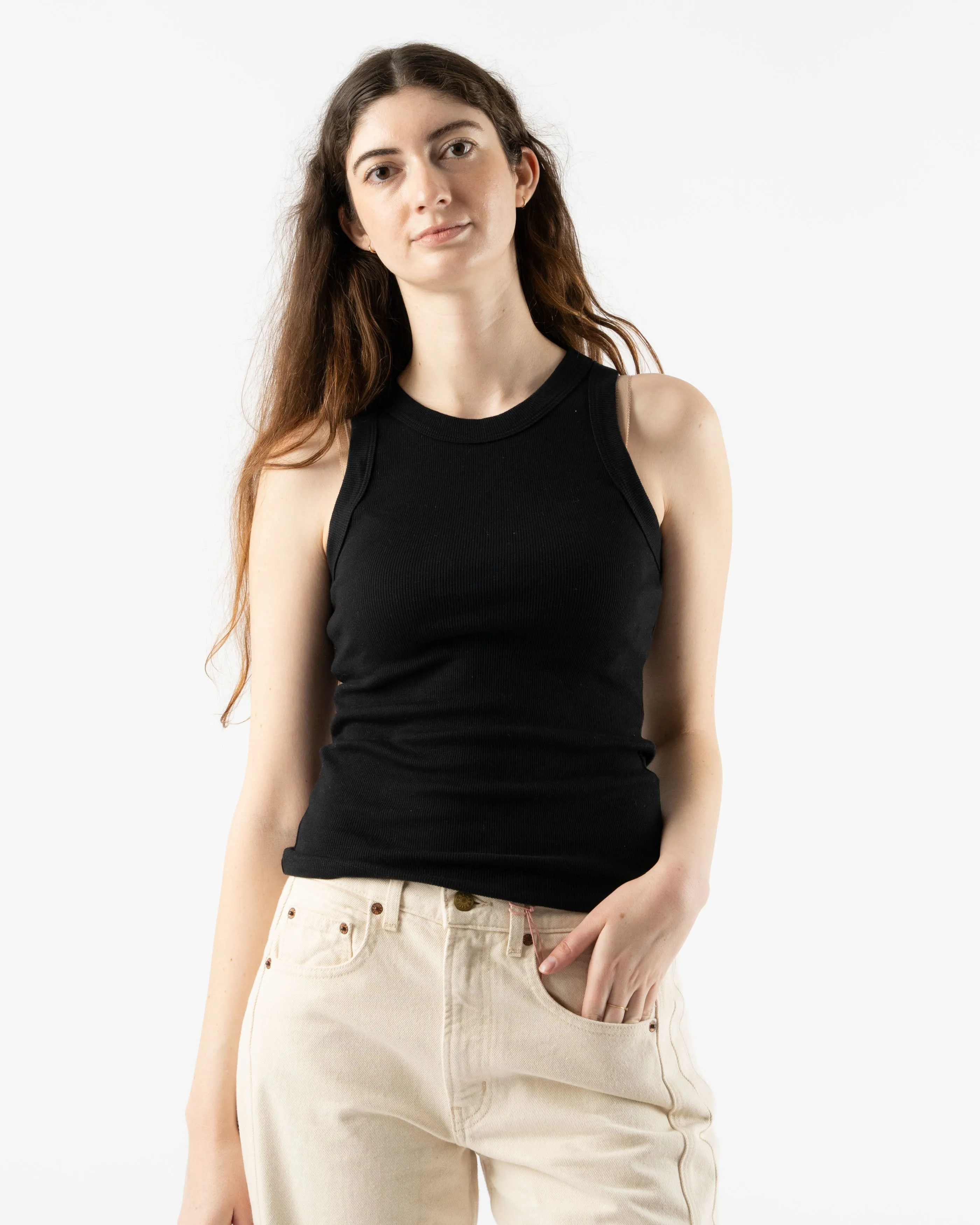 B Sides Rib Tank in Stil Black