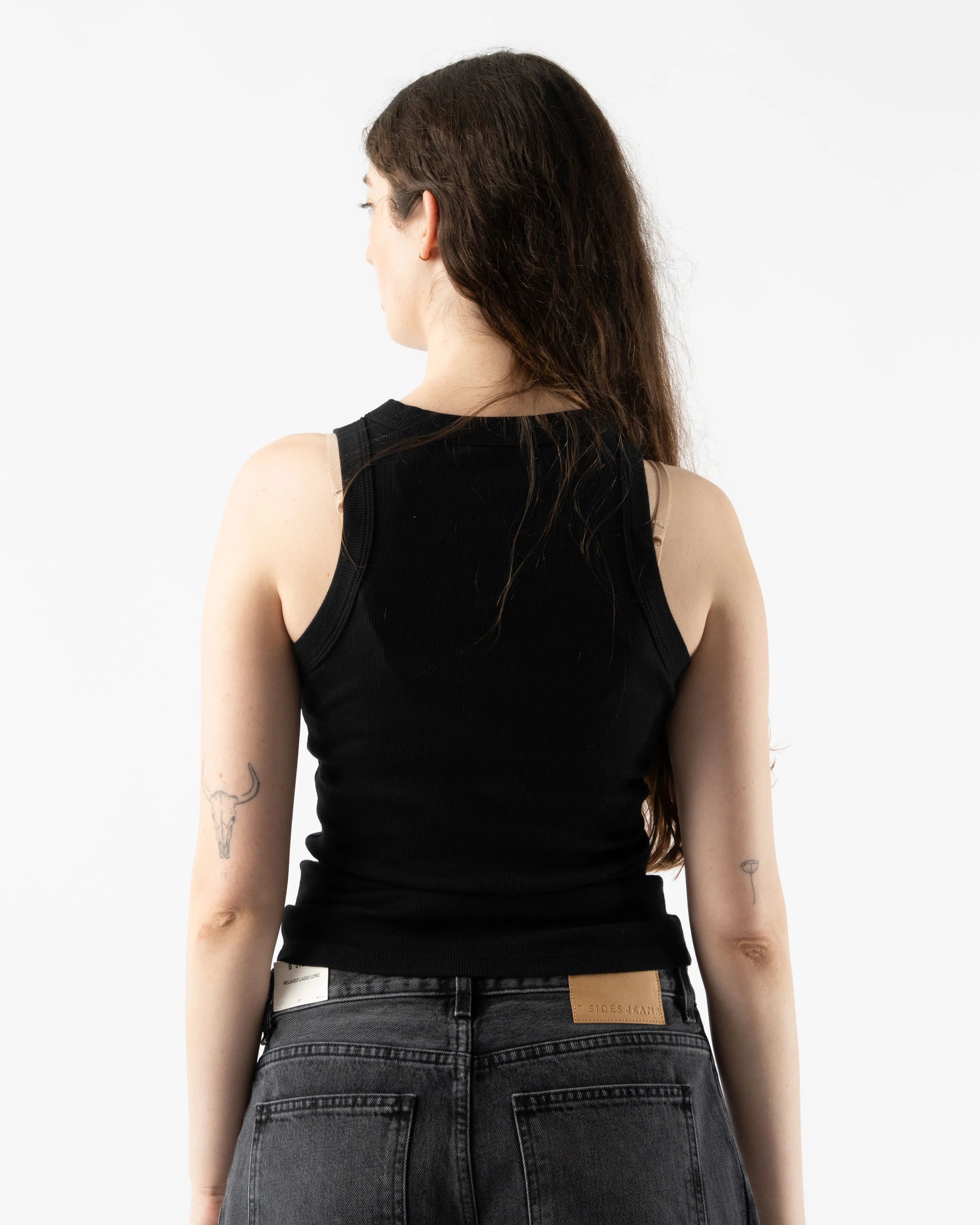 B Sides Rib Tank in Stil Black