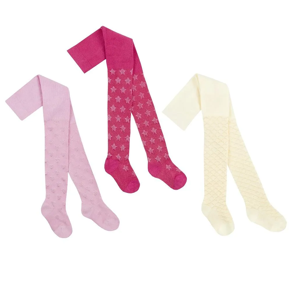 Baby Textured Nylon Tights - 3 Styles - 0-24 Months (45B123)