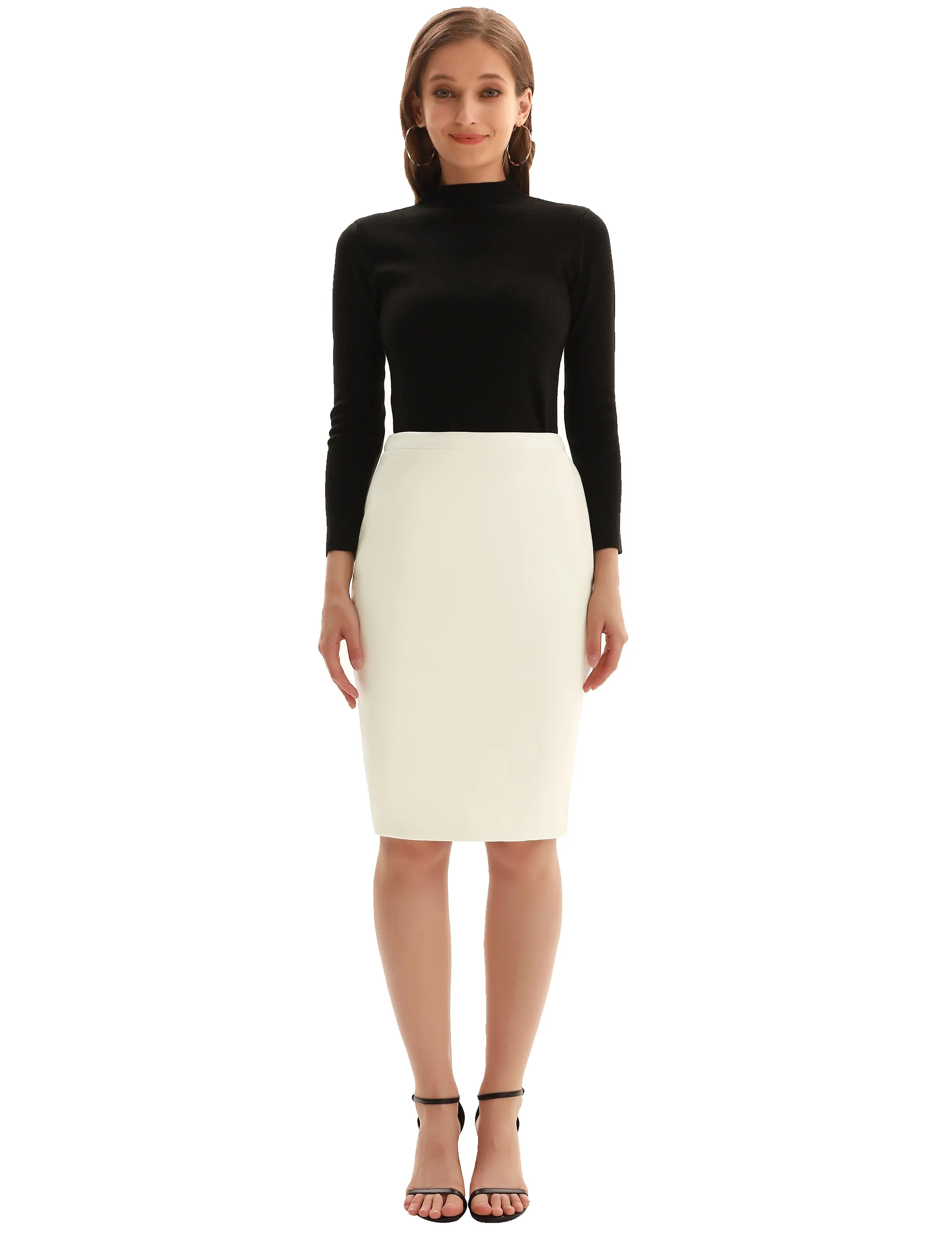 Back Split Hips-Wrapped Pencil Skirt
