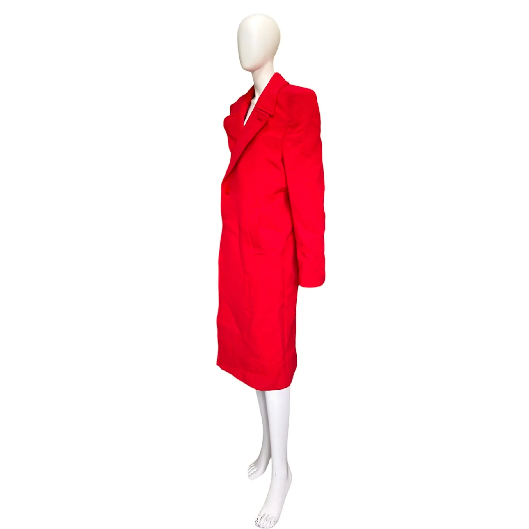 Balenciaga Ss19 runway 80s boxy shoulder red camel wool coat jacket 46