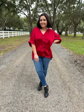Bella Burgundy Blouse