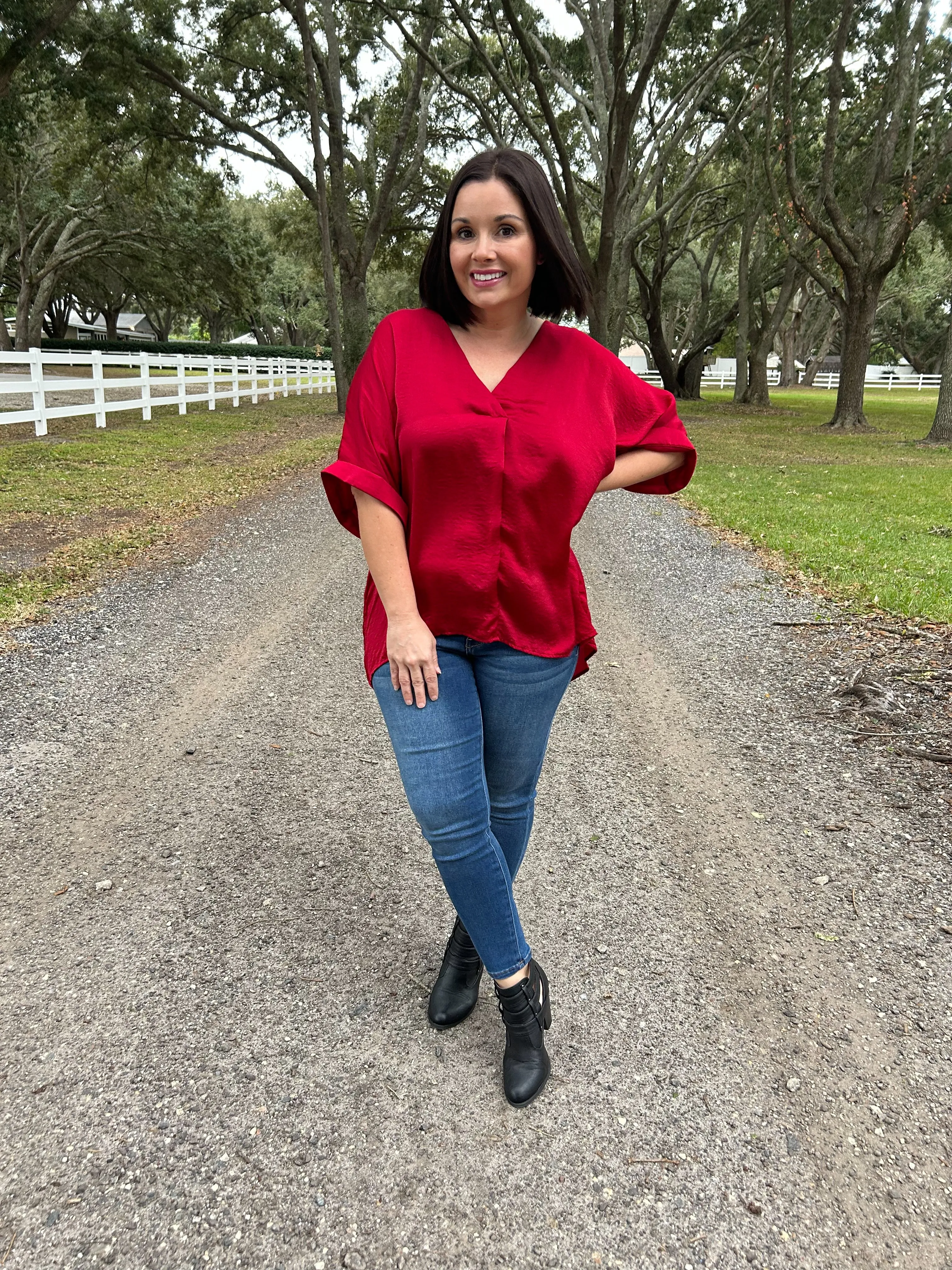 Bella Burgundy Blouse