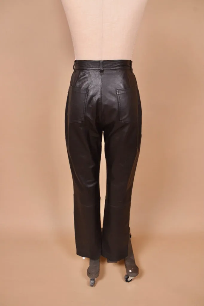 Black High Rise Leather Pants By Marie Claire, L