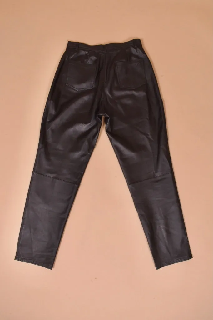 Black High Rise Leather Pants By Marie Claire, L