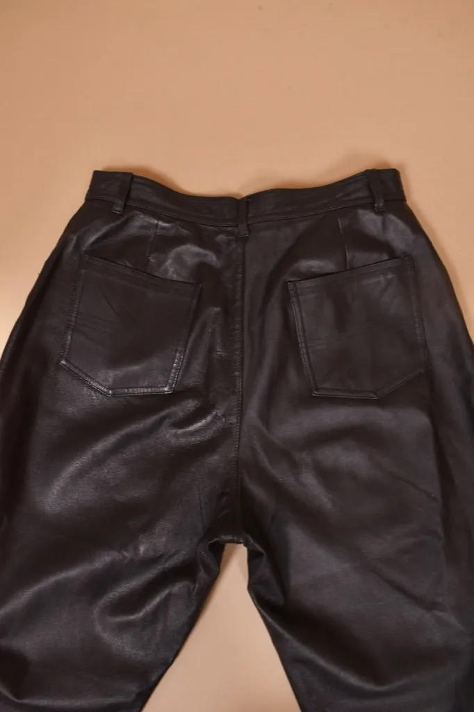 Black High Rise Leather Pants By Marie Claire, L
