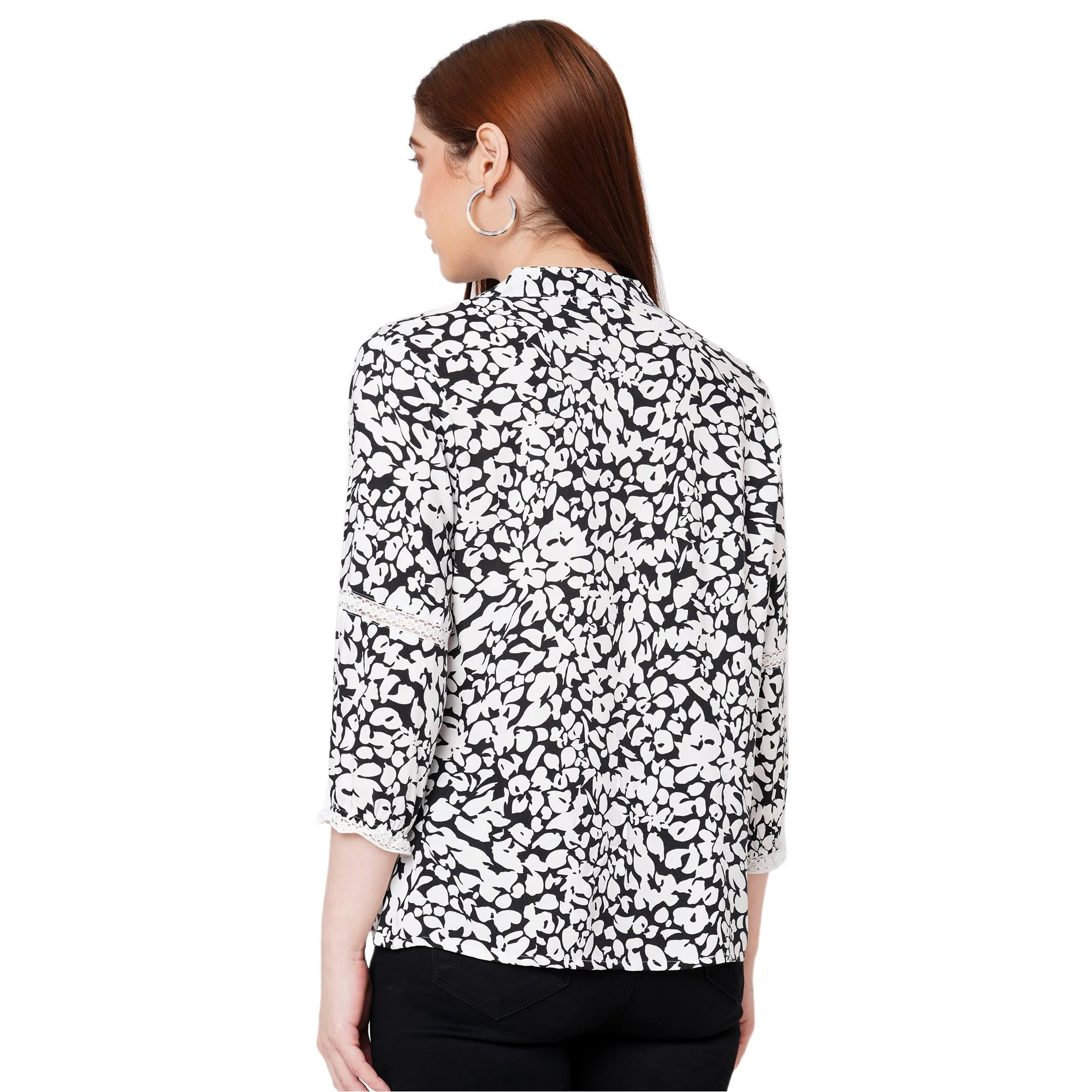 Black Printed Top for Women