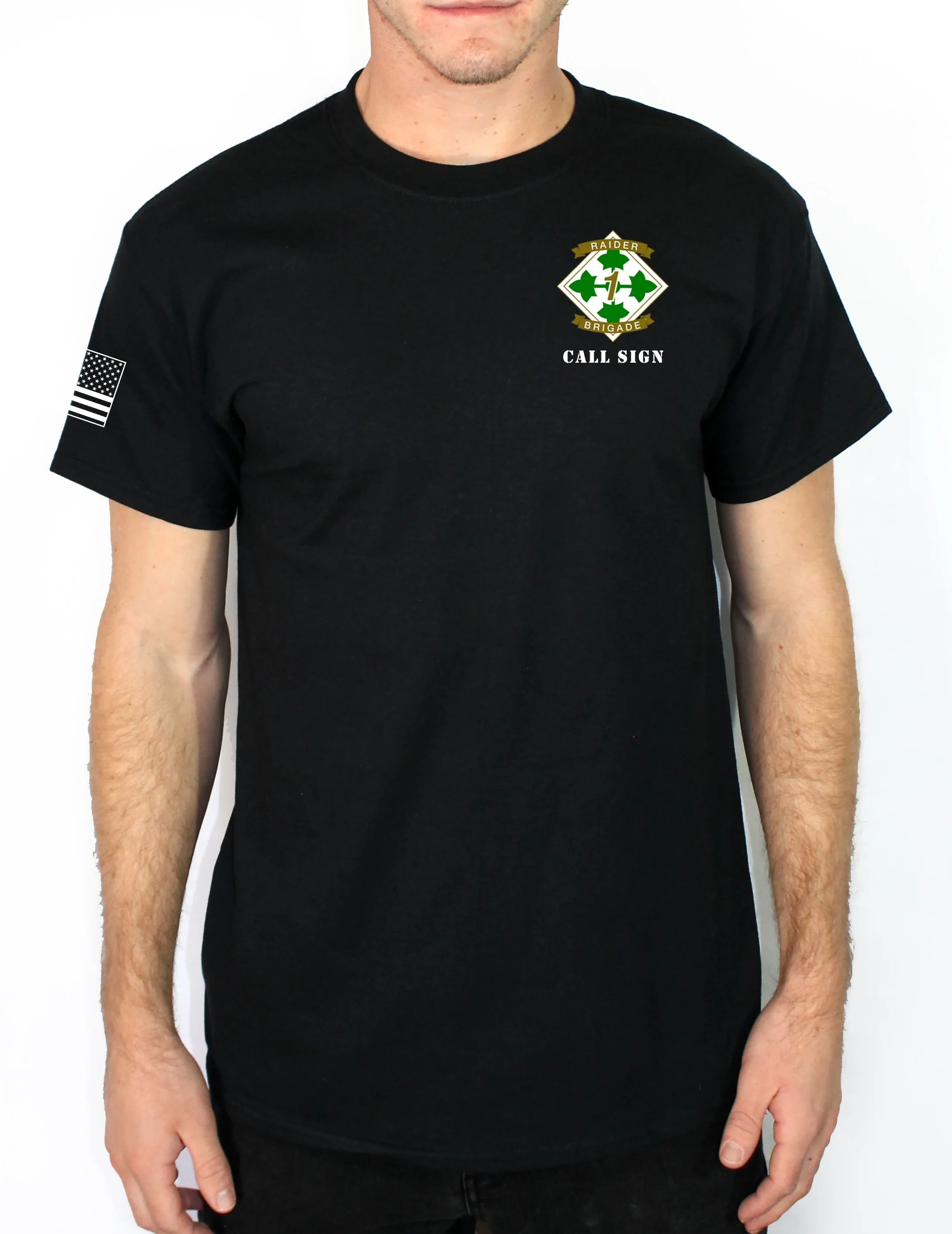 Brutal Company 50-50 Blend Black Unisex PT Short Sleeve Shirt. Approved for PT