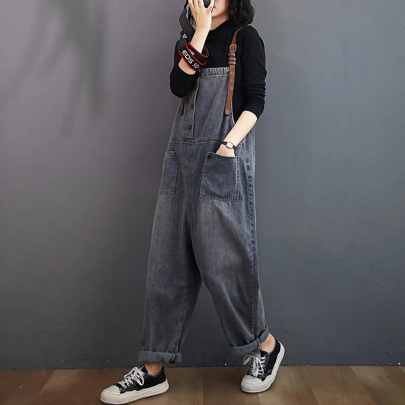 Button jeans jumpsuit for Spring and Summer Fashion