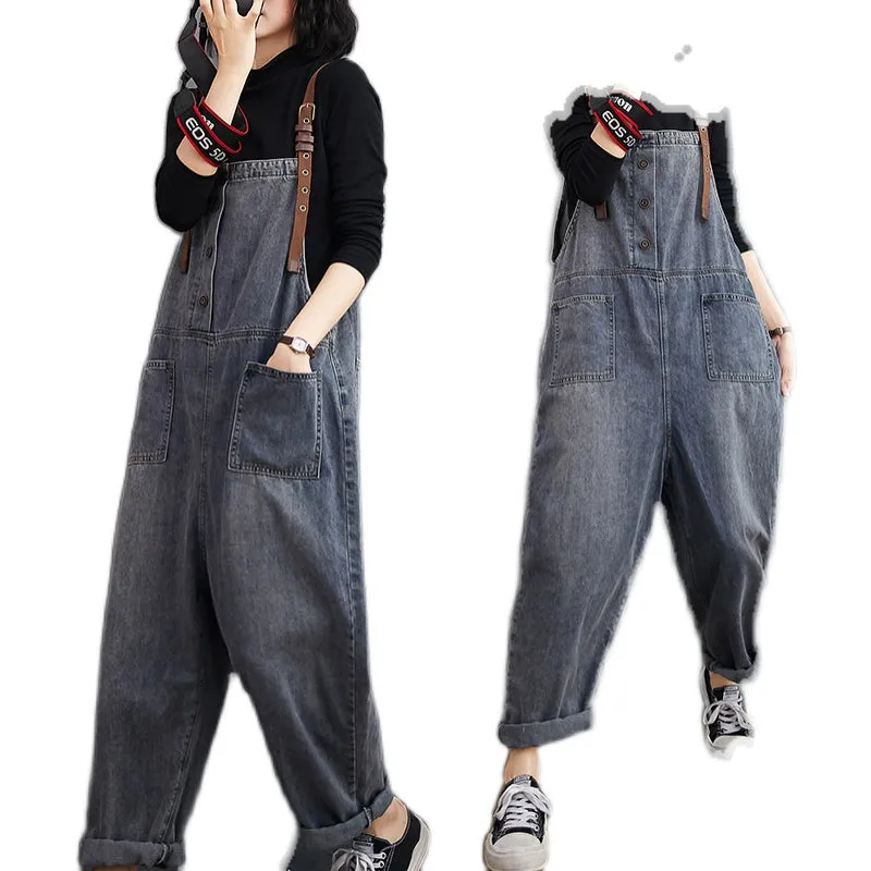 Button jeans jumpsuit for Spring and Summer Fashion