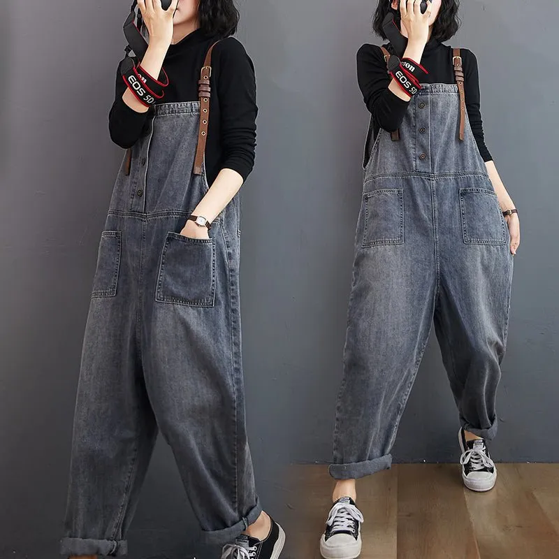 Button jeans jumpsuit for Spring and Summer Fashion