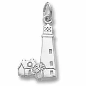 Cape Florida, Fl. Lt. House Charm In Sterling Silver
