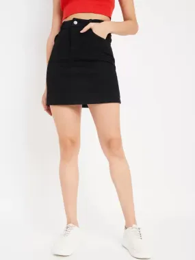 Classic Black Cotton Skirt