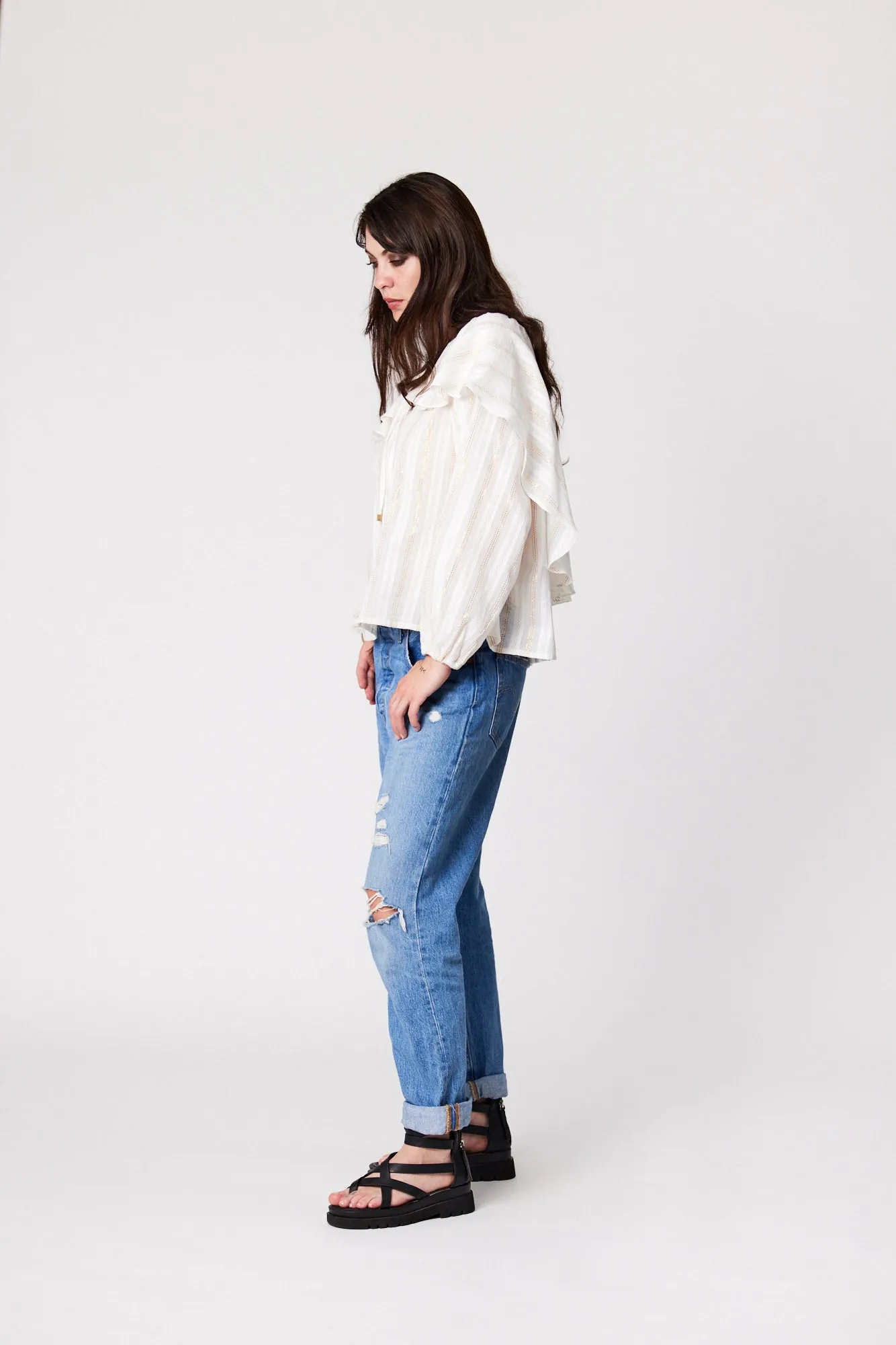 Dakota Blouse - White Gold