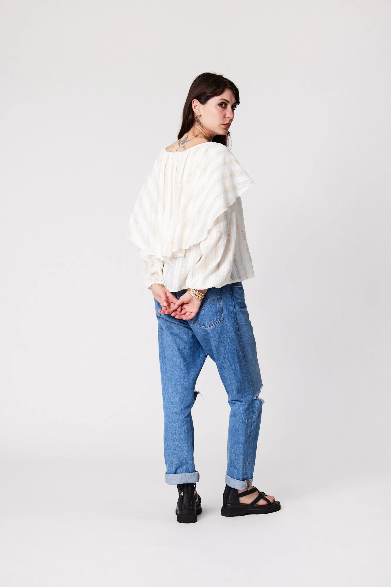Dakota Blouse - White Gold