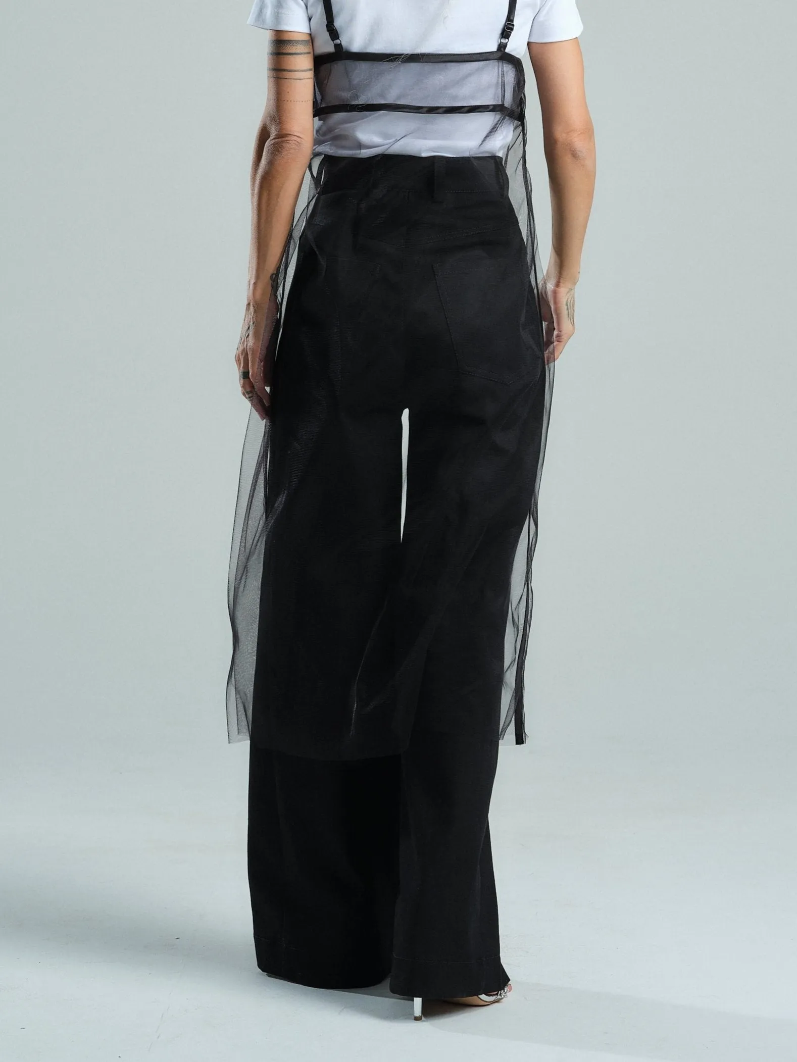 Double-Waistband Jeans in Black