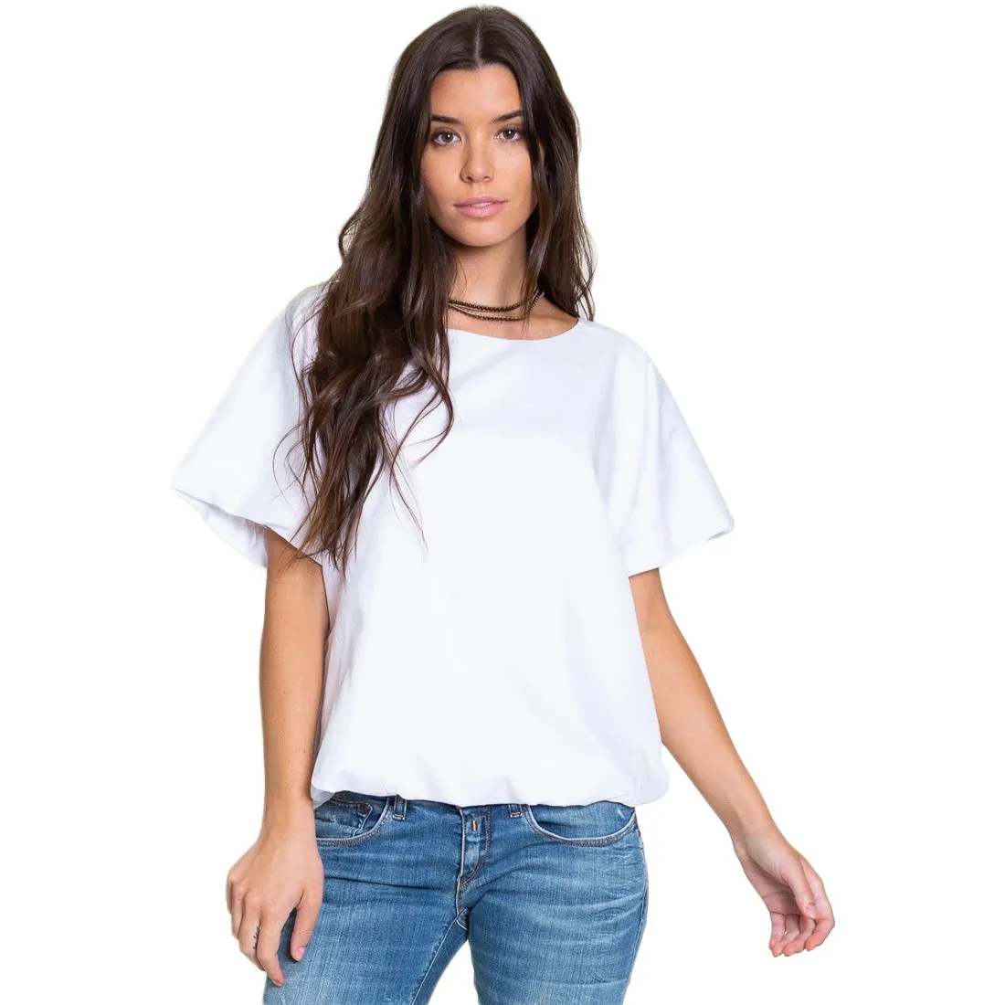 Dylan Polished Cotton Double Layer Top - Women's