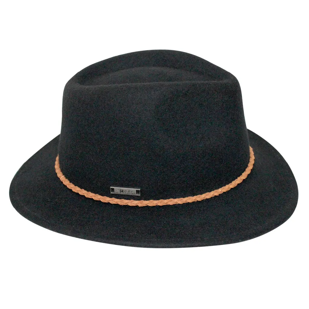 Evoke Beltana Unisex Fedora - Black