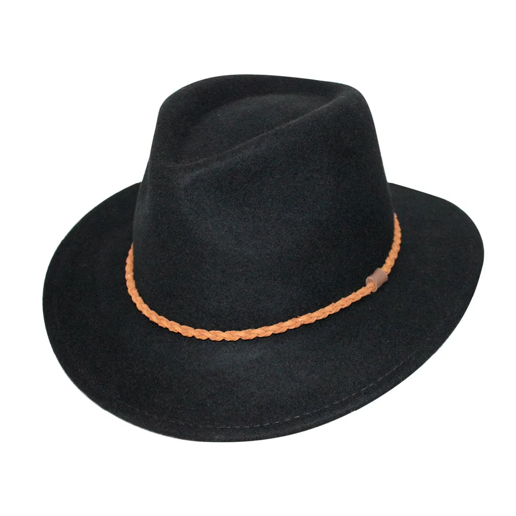 Evoke Beltana Unisex Fedora - Black