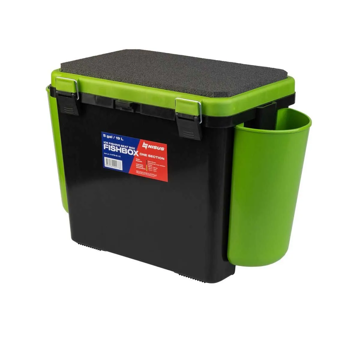 FishBox Large 5 gal SeatBox for Ice Fishing Tackle and Gear
