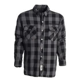 FLANNEL KEVLAR RIDING SHIRT GREY-BLACK