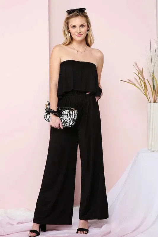 Flare Tube Top Jumpsuit