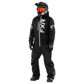 FXR Men's Recruit F.A.S.T Insulated Monosuit (Black/White - X-Large)