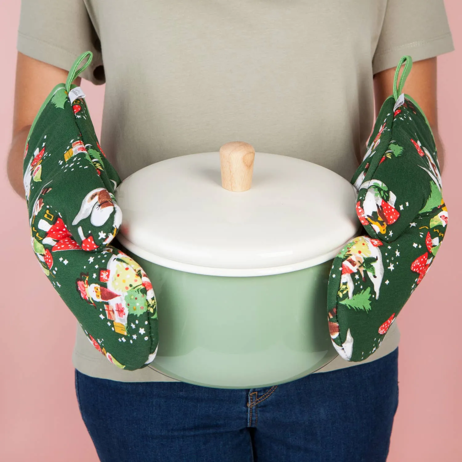 Gnome For The Holidays Oven Mitts - Set of 2