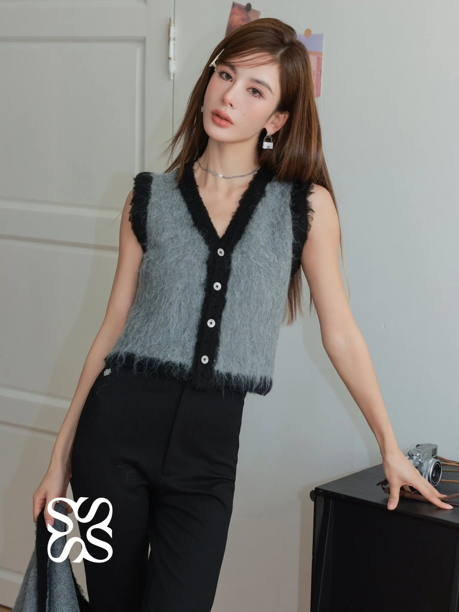 Grey Wool Coat And Vest Set