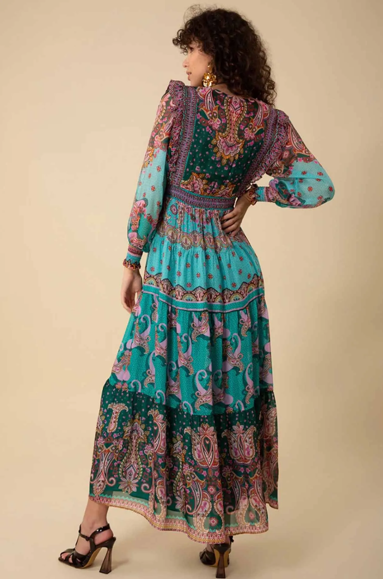 Hale Bob - Nylah L/S V Neck Maxi Dress