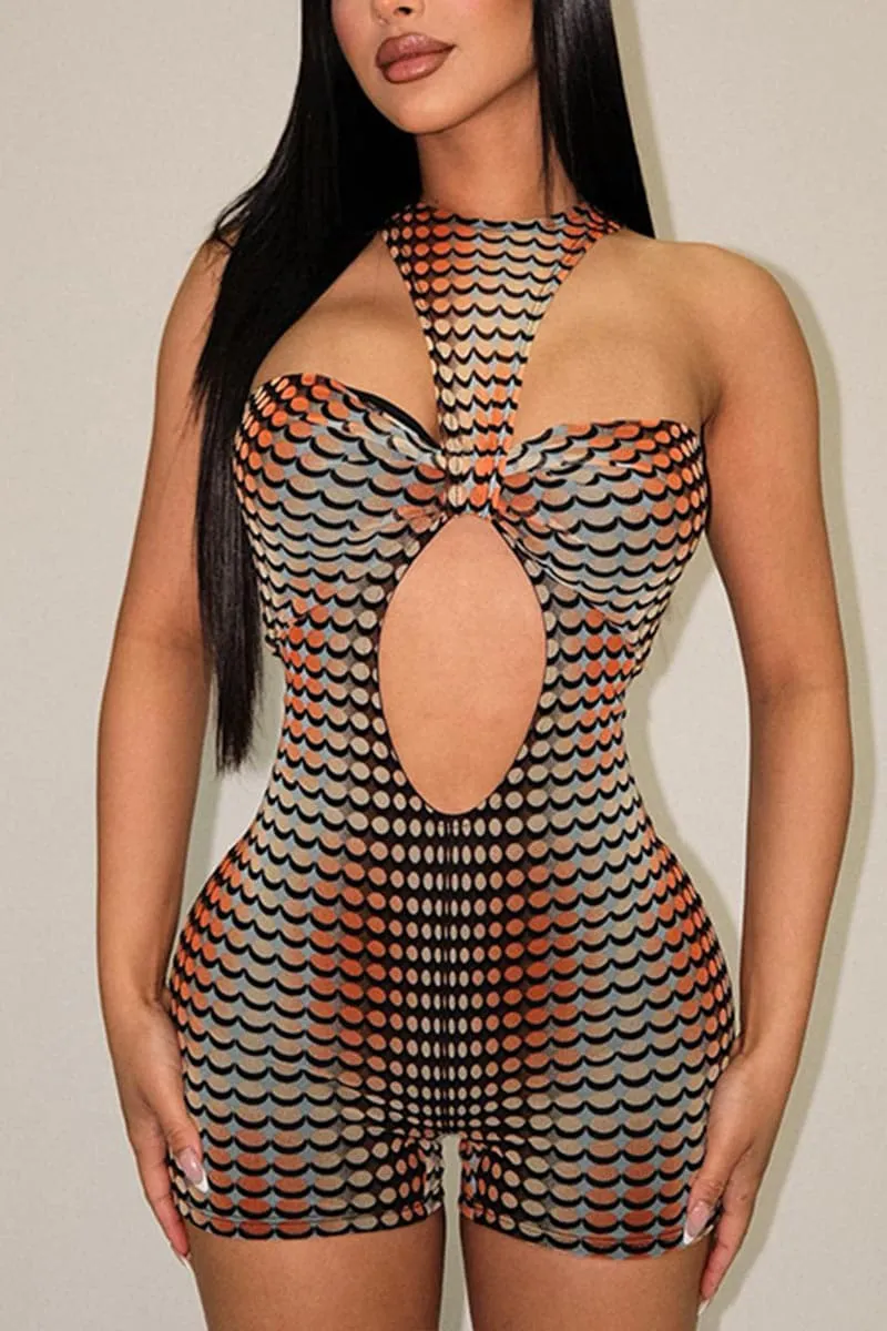 JC459 Sleeveless Graphic Rompers