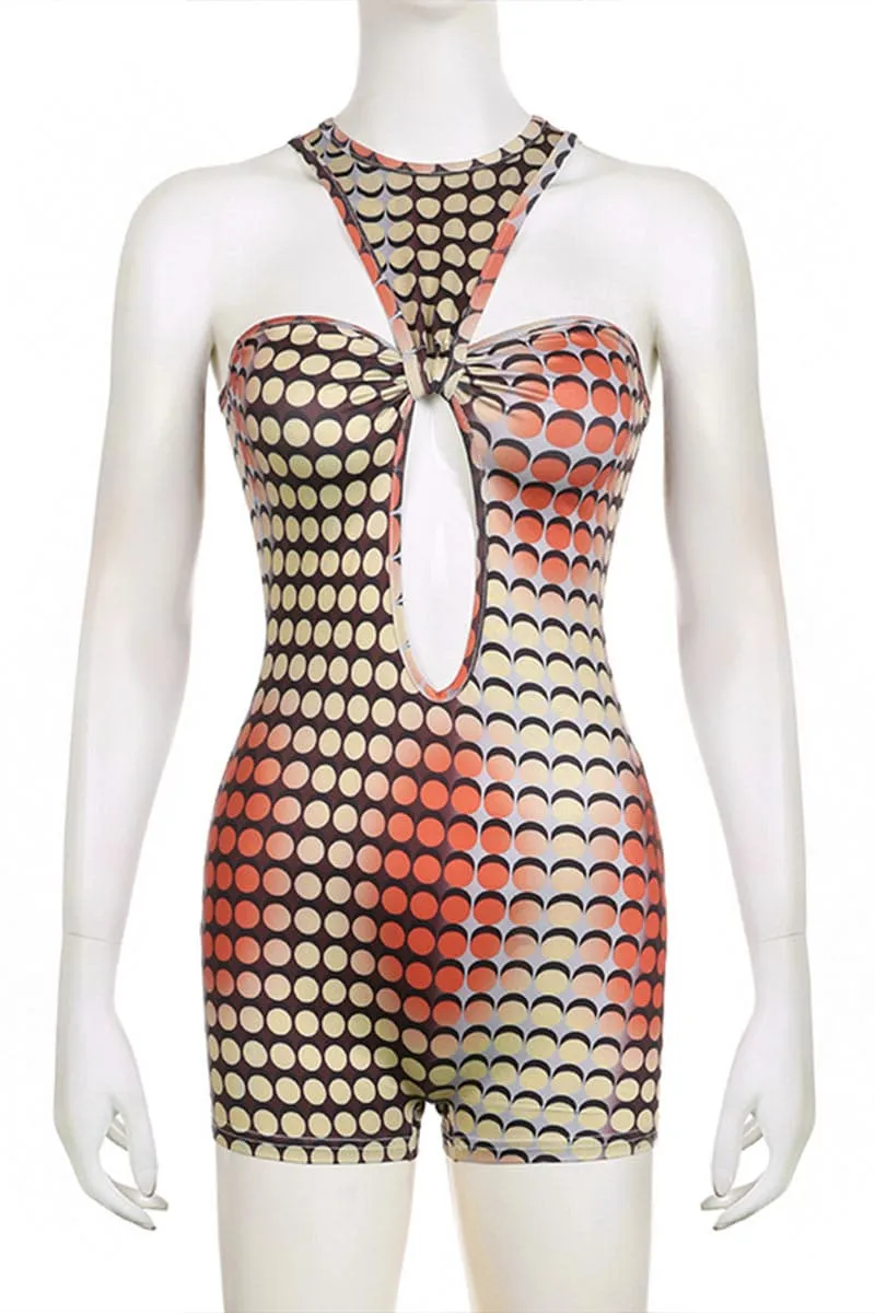 JC459 Sleeveless Graphic Rompers