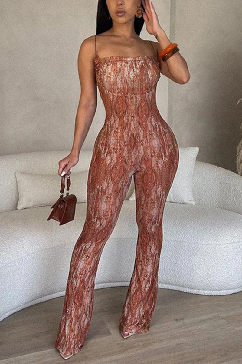 JH0551 Tie Dye Mesh Jumpsuits