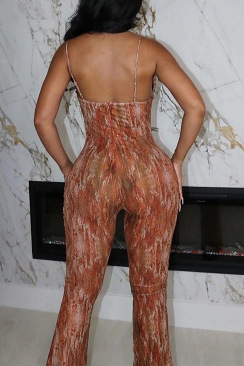 JH0551 Tie Dye Mesh Jumpsuits
