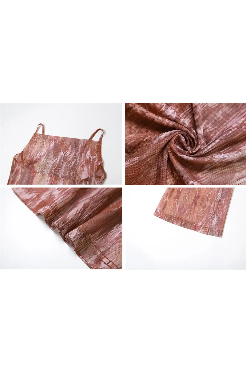 JH0551 Tie Dye Mesh Jumpsuits
