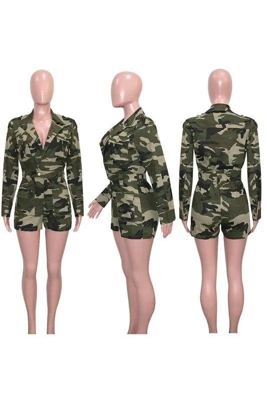 JZ114 Camo Long Sleeve Rompers