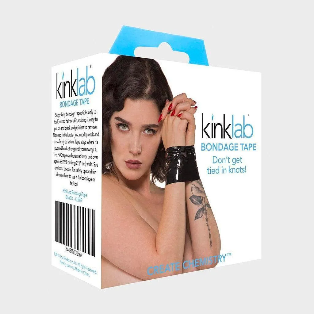 KinkLab Bondage Tape, Safe for Skin & Hair - Black