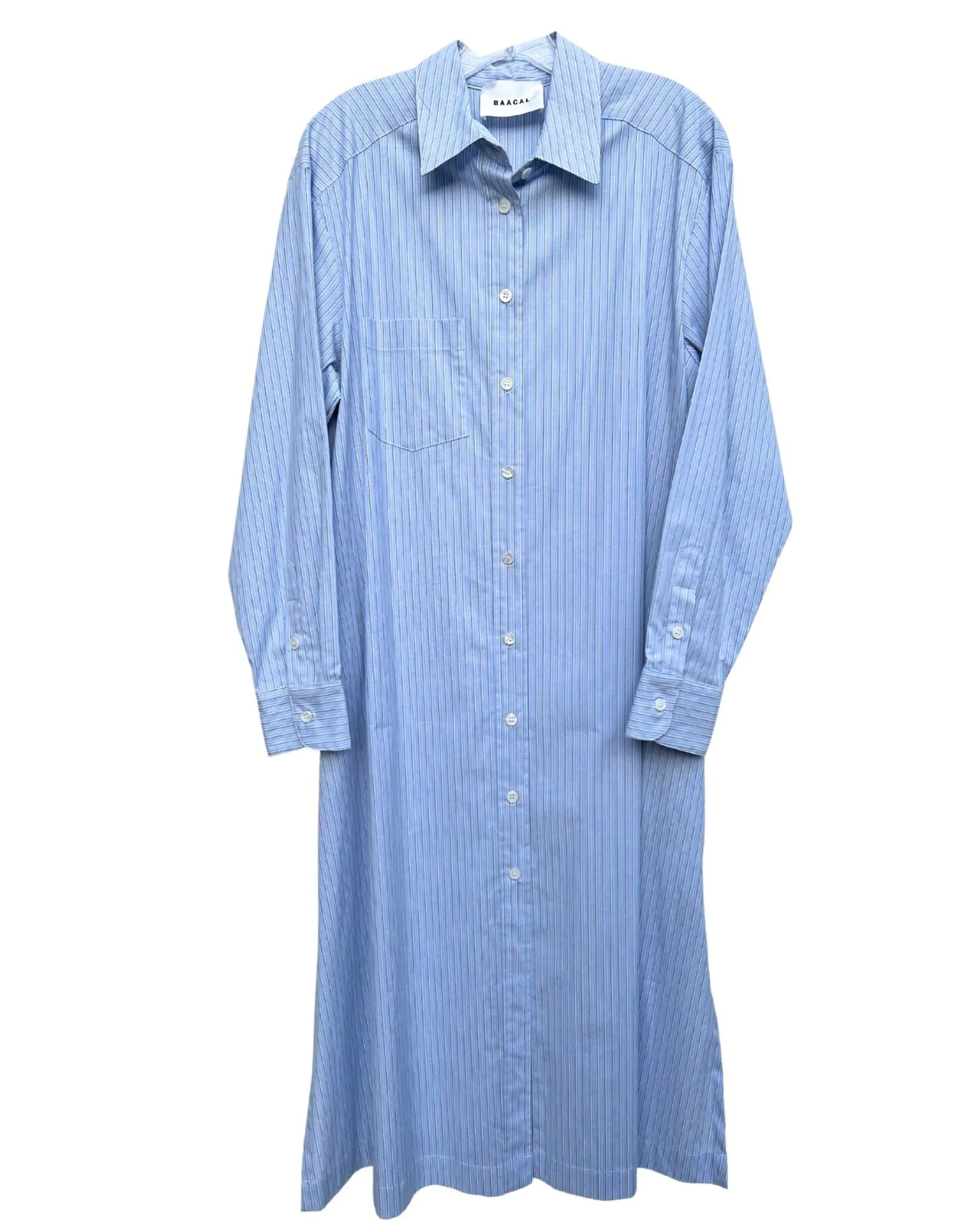 Light Blue Multi Stripe Cotton Shirtdress