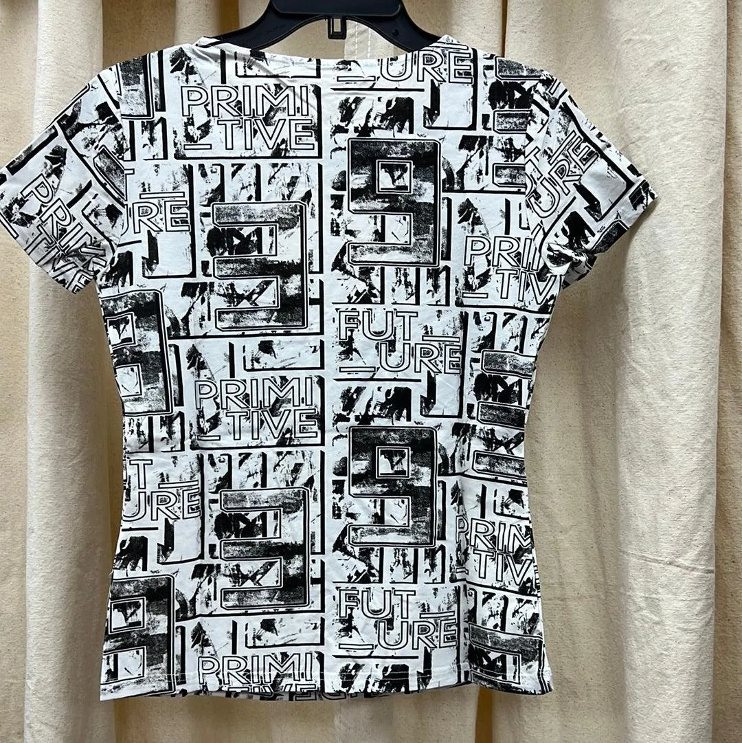 Lizette Blouse LC3568 Newsprint Black White