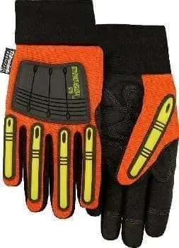 MAJESTIC - Winter Lined Knucklehead X10 Armor Skin Mechanics Glove with Impact Protection, Orange -