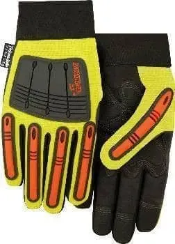MAJESTIC - Winter Lined Knucklehead X10 Armor Skin Mechanics Glove with Impact Protection, Yellow -