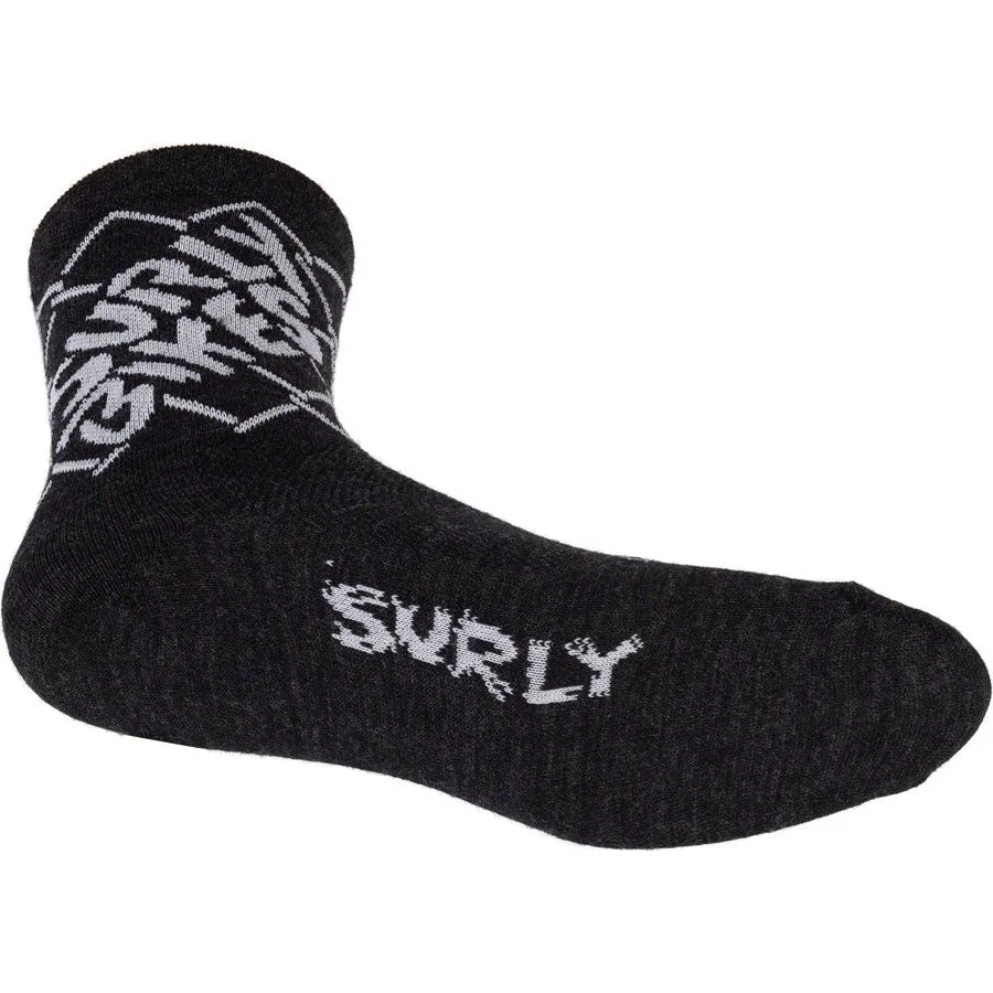 On the Fence Bike Socks - Black