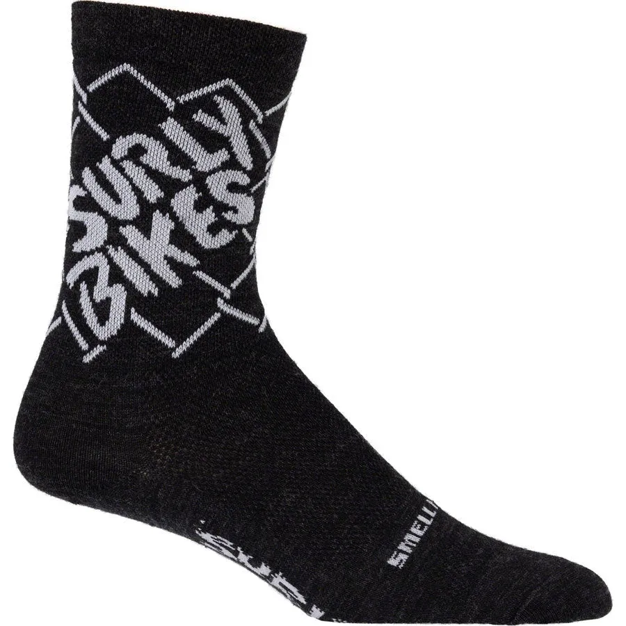 On the Fence Bike Socks - Black