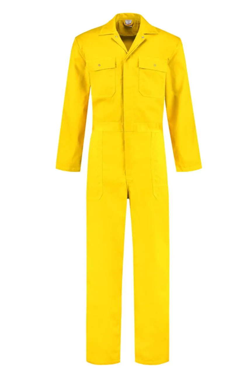 Overall Drukknoop polyester/katoen geel