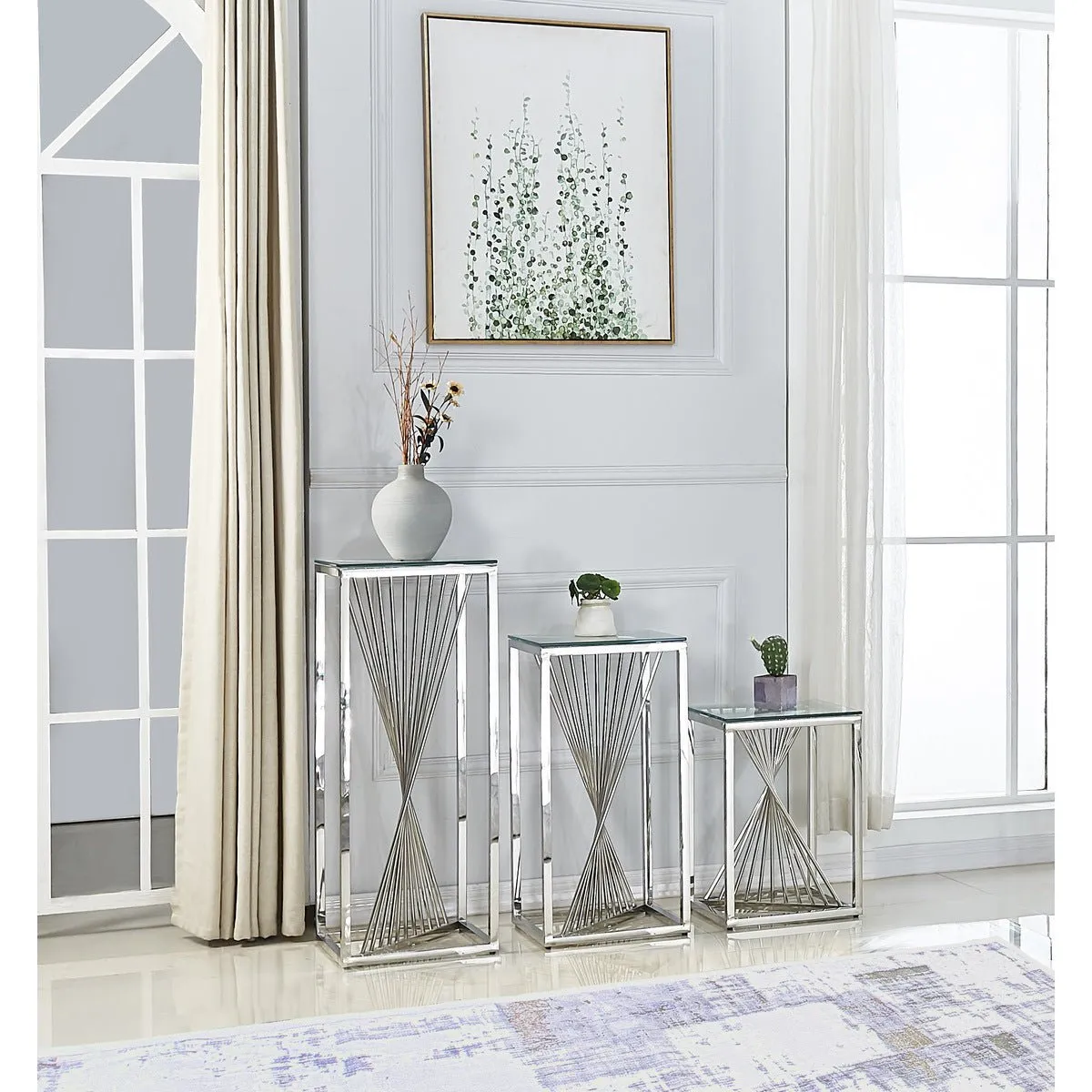 Prisma Glass Top Accent Table Large